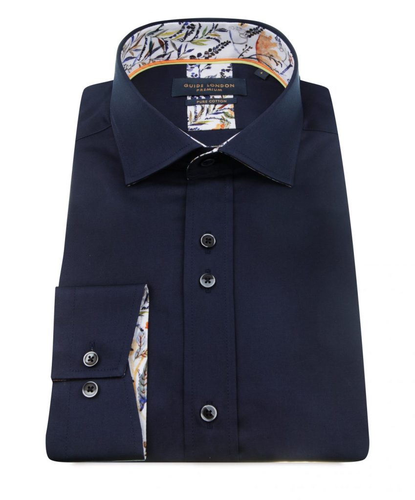 Guide Plain Navy Long Sleeve Shirt - Elliotts of Lymington